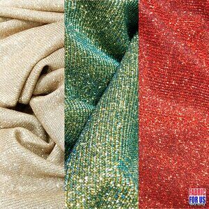 GLITTER Mechanical Stretch Polyester Fabric in Blush, Royal and Wine Colors 57"/